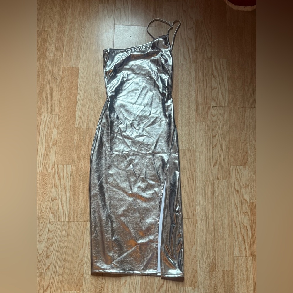 Silver Satin Dress